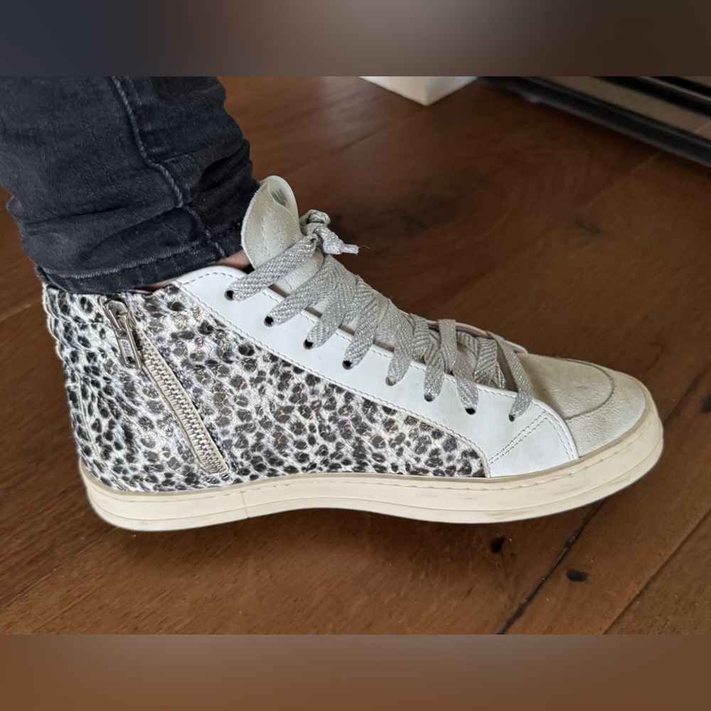 P448 Leopard Print High-Top Sneakers - Picture 4 of 9